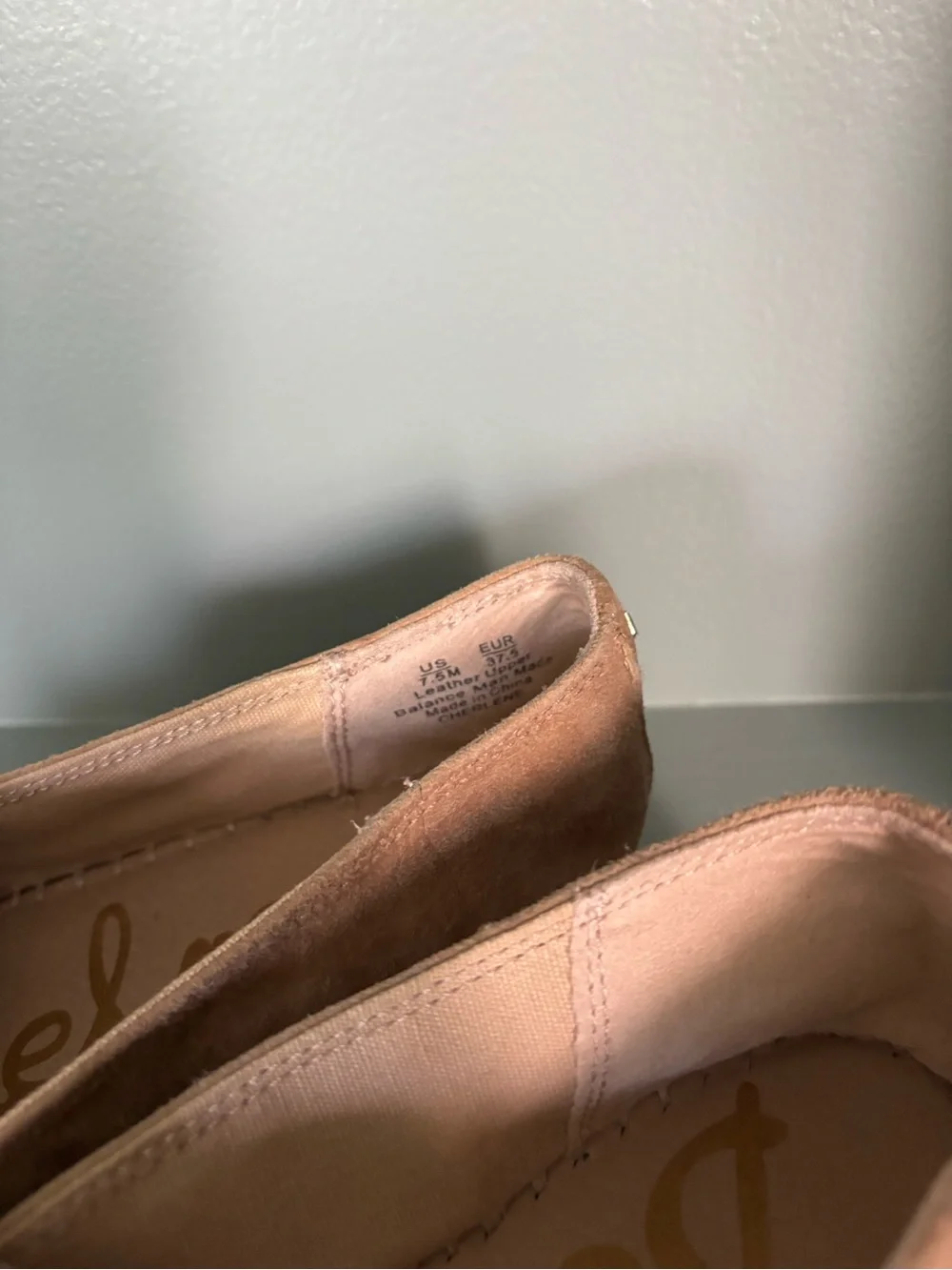 Sam Edelman Women’s Tan Suede Espadrille Slip-On Platform Shoes